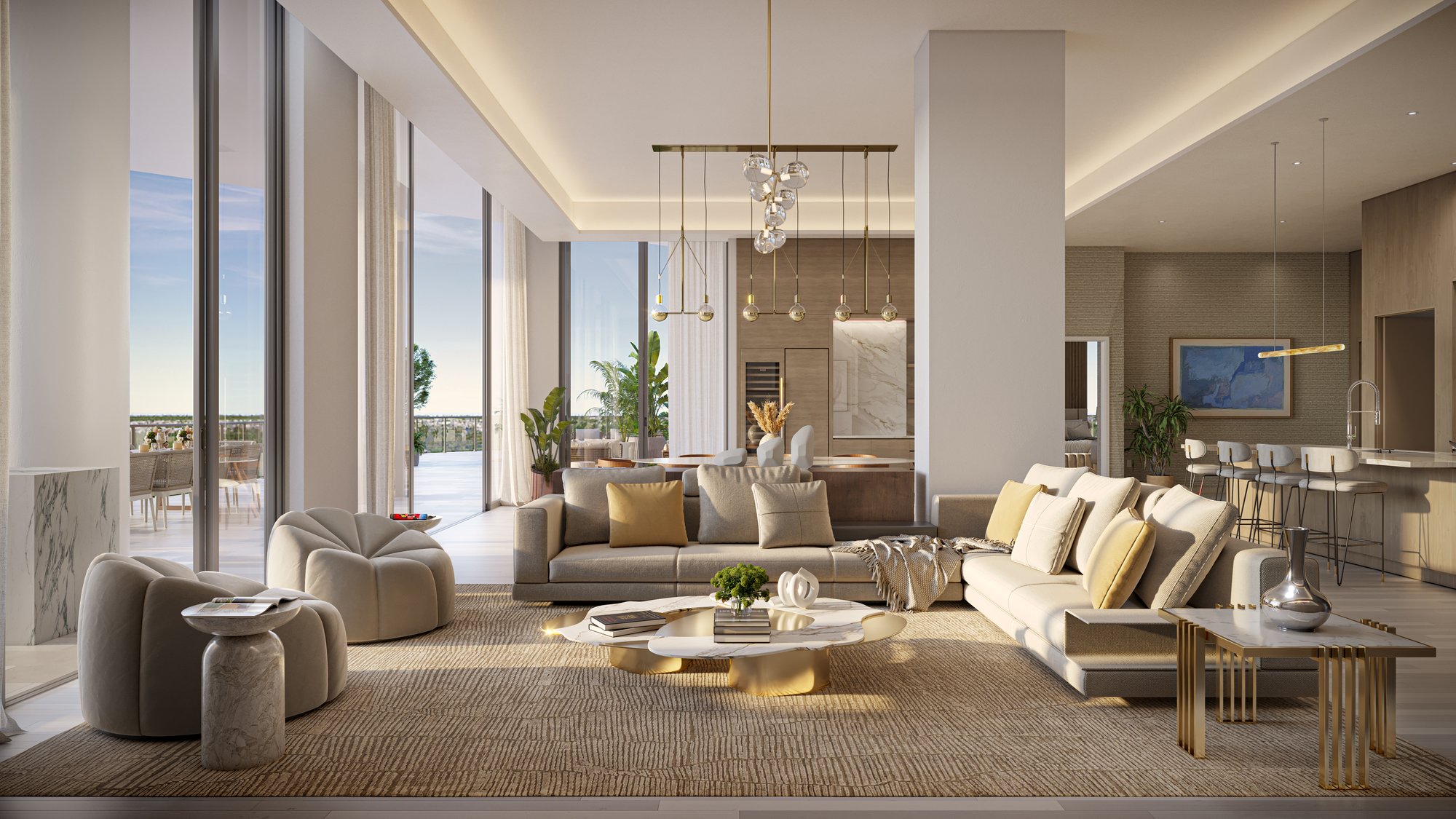 RCREB Penthouse 01_Living Room and Balcony View